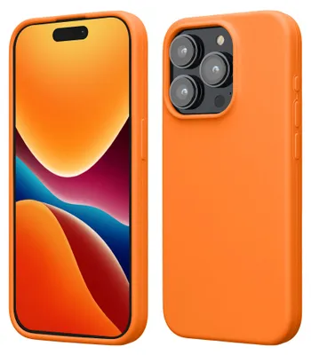 Produktbild von kwmobile Handyhülle für iPhone 15 Pro Hülle, für iPhone 15 Pro Case - Hülle Silikon - kabelloses Laden - Fruity Orange