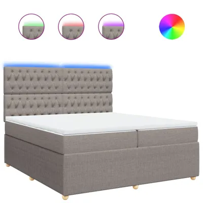 Produktbild von Boxspringbett mit Matratze Taupe 200x200 cm Stoff