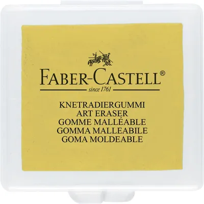 Immagine prodotto di Faber-Castell 127321 - Gomma da cancellare per l'arte, in scatola di plastica, 1 pezzo, assortiti giallo, rosso, blu