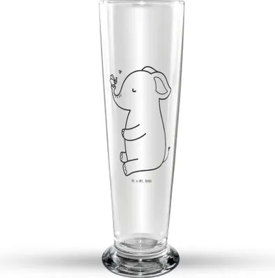 Produktbild von Mr. & Mrs. Panda Bier Glas Elefant Biene - Transparent - Geschenk, Liebe, Trinkglas, Liebesspruch, Glasbierglas, Glasbecher, Hochzeitsgeschenk, Bierbecher, Bierglas