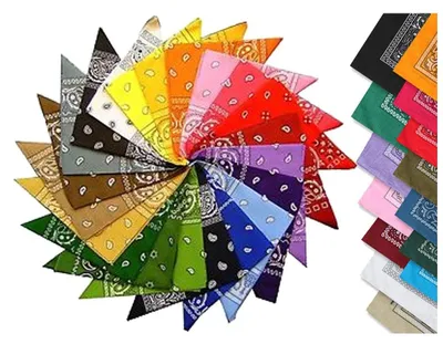 Produktbild von Set mit 12 farbenfrohen Bandanas aus 100% Baumwolle