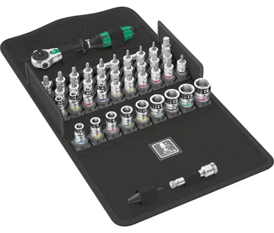 Produktbild von Wera 8100 SA All-in, Steckschlüssel-Set, 42 Stück(e), Schwarz, Chrom, Grün, Ratschengriff, 1 Stück(e), 1/4"