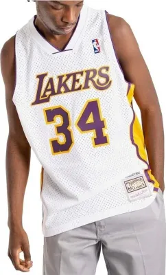 Produktbild von Mitchell & Ness Los Angeles Lakers NBA Shaquille O'Neal T-shirt M SMJY4442-LAL02SONWHIT Pullunder Inny Größe: L,
