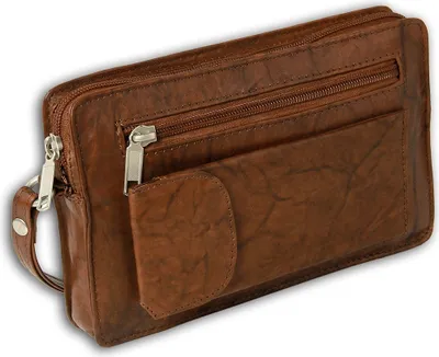 Produktbild von DrachenLeder Leder Herren Handgelenktasche tan braun 20x12x4 OTJ502C