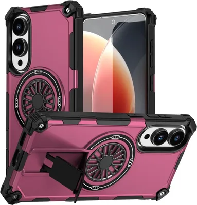 Image de Pour Samsung Galaxy S25 Edge Kickstand MagSafe Hybrid Metal Ring Cover Lila