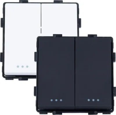 Produktbild von Lichtschalter Doppelt Modern Weiß