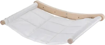 Produktbild von Katzenhängematte zur Wandmontage – Katzenkorb als Wandklettergerät für Katzen – Platzsparende Lösung für Haustiere – Schadfreie Installation – 52x37x4,5 cm – Weiß