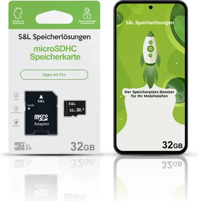 Produktbild von microSD Speicherkarte S&L für Oppo A3 Pro - Speicherkapazität: 32 GB