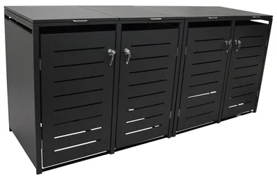 Produktbild von 4erMülltonnenbox 264 x 116 x 80 cm Stahl Anthrazit