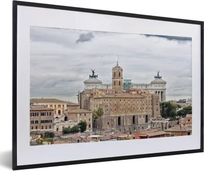 Produktbild von MuchoWow® Gerahmtes Poster Rom - Stadt - Bauwerke 60x40 cm - Poster mit Schwarzem Bilderrahmen Wandposter Rahmen Foto Bilder - Schlafzimmer - Plakat in Rahmen - Drucken