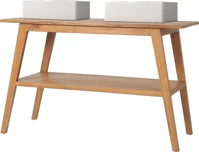 Produktbild von Badmöbel mit Doppelwaschbecken - Teakholz - 120 cm - BOBOTSARI