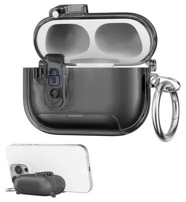 Produktbild von kwmobile transparentes Kopfhörer Case kompatibel mit Apple Airpods Pro 2 / Pro 1 Hülle - Headphones TPU Cover mit Standfunktion und