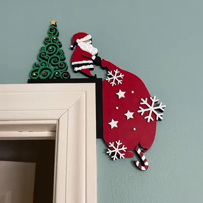 Produktbild von Weihnachten Türaufsatz Urlaub Home Decor Top Türrahmen Eckschild Dekorationen Fenster Wände DIY Handwerk für Weihnachten Party Ornament