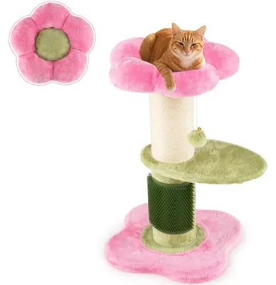 Immagine prodotto di Tiragraffi per gatti PV10445PI, 69 cm, rosa/verde - N