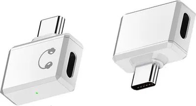 Image de INF Adaptateur Lightning Femelle vers Type-C Mâle Coudé pour Écouteurs Blanc