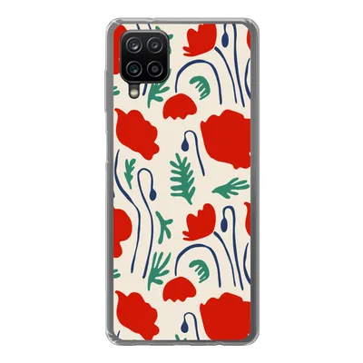 Produktbild von MuchoWow® Handyhülle Schutzhülle Hülle für Samsung Galaxy A12 Blumen - Rose - Muster Silikon Softcase Handy Hülle - Bild