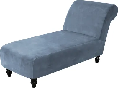 Obrázek produktu pro Sametové bezruké lehátko Chaise Longue Sofa Cover, Stretch Leisure Chair Cover Recliner Sofa Cover Non-Slip Furniture Protector for Reclining Sofa (Grey Blue )
