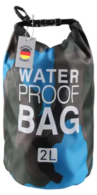 Obrázek produktu pro Vodotěsný vak modrý „Drybag“ 28 x 18 cm (balení po 2 ks), vodotěsná taška pro sport a volný čas, vodotěsný vak o objemu 2 litry, vak na rybaření