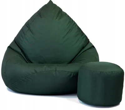 Produktbild von Sitzsack XXXL + Fußhocker grün für den Innenbereich auf der Terrasse oder im Garten