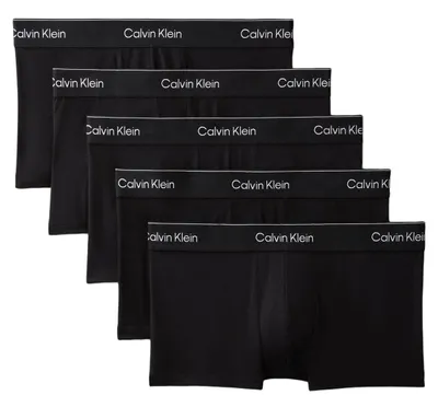 Obrázek produktu pro Calvin Klein Icon, bavlněné strečové spodní prádlo, 5 kusů, nízký pas, model LV00NB4390-TM6, barva černá, velikost XS