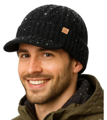 Produktbild von Solidchoice – Warme Wollmütze aus Wolle mit Fleece-Futter für den Winter
