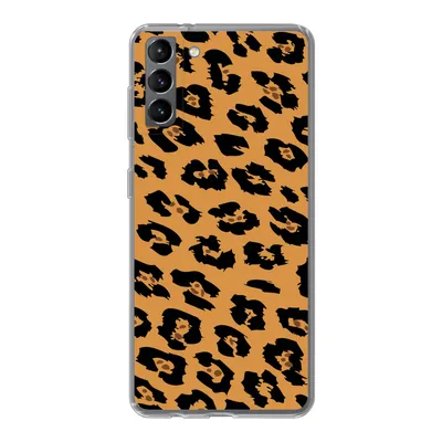 Produktbild von MuchoWow® Handyhülle Schutzhülle Hülle für Samsung Galaxy S21 Plus Pantherdruck - Orange - Schwarz Silikon Softcase Handy Hülle - Handy-Tasche