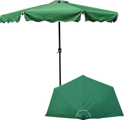 Productafbeelding van Tuinparasol, terras, balkon, halve diameter 270 cm, hoogte 235 cm, kleur: groen