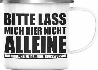 Produktbild von Trendation - Kollege Kollegin Abschied Geschenk Emaille Tasse Spruch Abschiedsgeschenk Emaille Emaille Tasse Neuer Job Jobwechsel (Silber)
