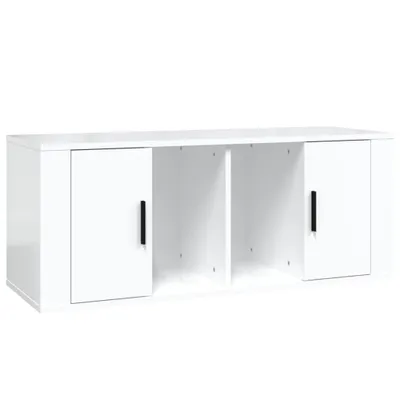 Produktbild von vidaXL TV-Schrank Hochglanz-Weiß 100x35x40 cm Holzwerkstoff