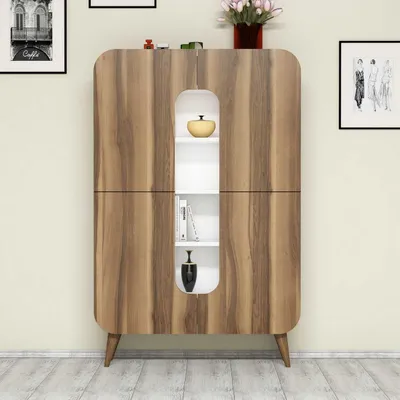 Produktbild von Skye Decor, Mine- Mine HCT, Nussbaumfarbe,,Weiß, Schuhschränke, 144x93x31,8 cm, 100% Melaminbeschichtete Partikelplatte