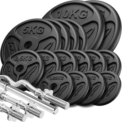 Obrázek produktu pro Sada zesílené činky a zátěžové desky Marbo Sport 83 kg