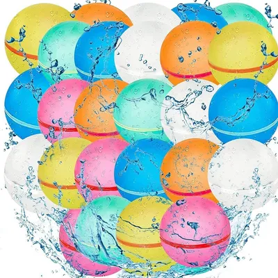 Produktbild von 24 Stück Wasserbomben Wiederverwendbar, Wasserbombe, Selbstdichtende Silikon Wasserballons, Kinder Wasserspielzeug