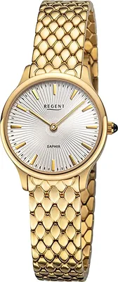 Produktbild von Regent Damenuhr Edelstahl-Armbanduhr Analog Metallarmband gold URBA871