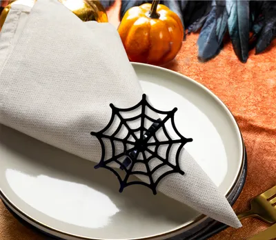 Produktbild von Metall Spinnennetz Serviettenring für Halloween