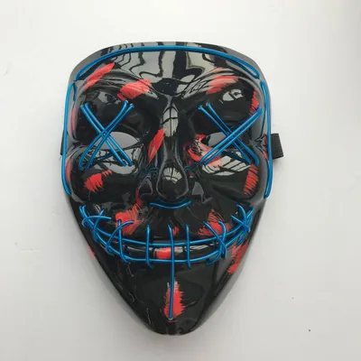 Zdjęcie produktu dla Maski LED Purge Czarne różne kolory Maski Horror Niebieskie