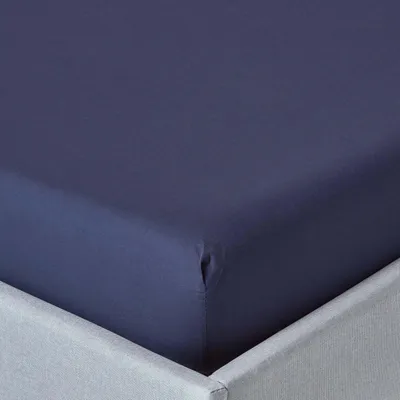 Obrázek produktu pro HOMESCAPES Spannbettlaken extra tief navy blue, Fadendichte 200, 180 x 200 cm