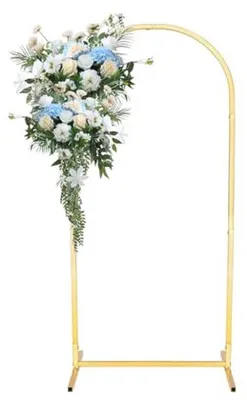 Produktbild von Metallischer Hintergrundständer für Hochzeiten und Events - Goldene Bogen-Dekoration für Zeremonien, Geburtstage, Blumenarrangements (180 x 80