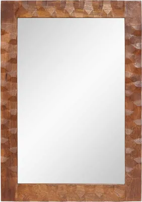 Zdjęcie produktu dla Lustro łazienkowe vidaXL, wykończenie w kolorze brązu akacjowego, 50 x 70 x 2,5 cm