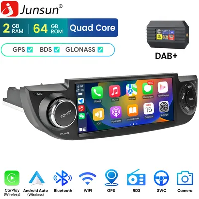 Immagine prodotto di Autoradio DAB+ CarPlay da 6,86" con Android 15 per FIAT 500 (2007-2015) con navigatore GPS, Wi-Fi, RDS, DSP, Bluetooth, SWC, USB (2 GB + 64 GB) - Nero