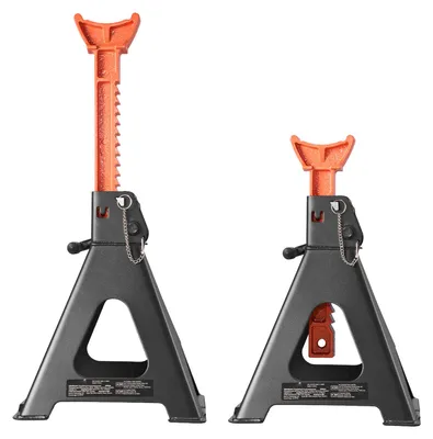 Produktbild von Abstellböcke Unterstellböcke 6 t, Wagenheberständer 37-58 cm Höhenverstellbar, Stahlwagenbock mit Doppelverriegelung, zum Anheben von SUVs Pickups Pkw UTVs/ATVs, 1 Paar, 275 x 235 x 380 mm