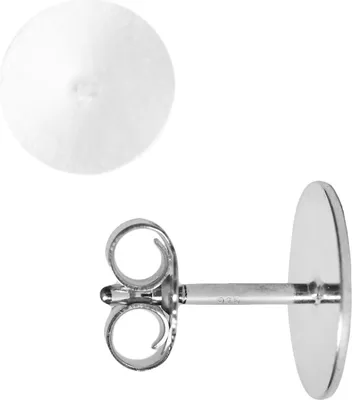 Produktbild von Ohrstecker Rohling mit Platte 925er Silber 3-10mm Größe - 3 mm