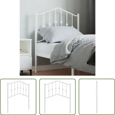 Image de The Living Store Tête de lit en métal blanc 75 cm