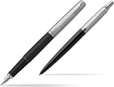 Productafbeelding van Parker Jotter vulpen | Bond Street, zwart | Vulpen met medium punt | Geschenkverpakking