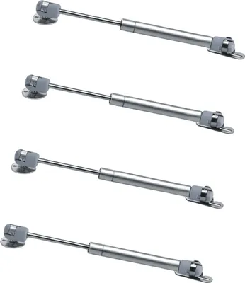 Obrázek produktu pro 4 hydraulické závěsy dvířek kuchyňských skříněk s funkcí soft-close, plynové pružiny 80 N / 8 kg se šrouby
