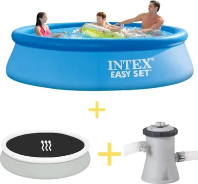 Produktbild von Intex Easy Set Pool - 305 x 76 cm - Inklusive Solarsegel, Filterpumpe & Filter