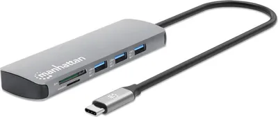 Produktbild von MANHATTAN USB-C PD auf HDMI 9-in-1 4K Dockingstation grau