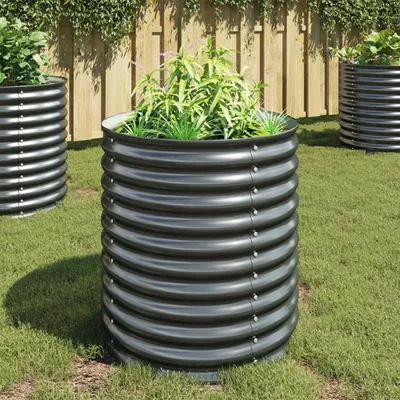 Produktbild von Garten-Hochbeet 80x80x81 cm Verzinkter Stahl Grau , Gabionen Design 2024