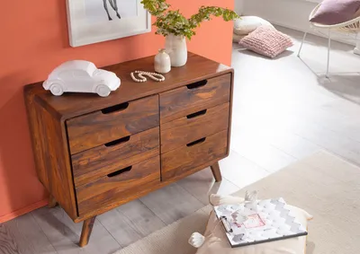 Produktbild von MASSIVMOEBEL24 Kommode Sheesham 90x40x65 walnuss gewachst MALMÖ 2 #105