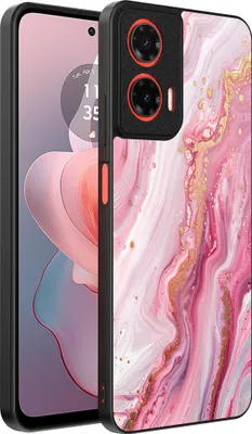 Produktbild von Smartphonica Handytasche passend für Motorola Moto G Power 2024 mit Marmordruck - TPU Rückabdeckung Fall Marmor Design - Pink