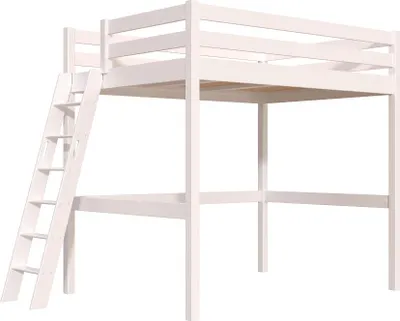 Produktbild von Hochbett 140x200 Sylvia schräge Leiter - Weiß